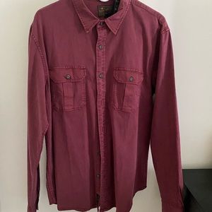 Men’s BRAND NEW Maroon long sleeve button down shirt